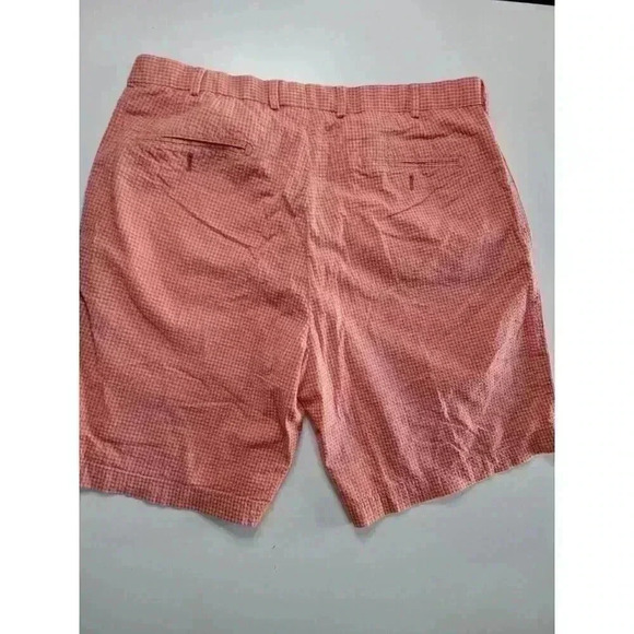 Peter Millar Gingham Shorts Mens 36 Coral Checker Crown Sport Flat Front Golf - Picture 3 of 4